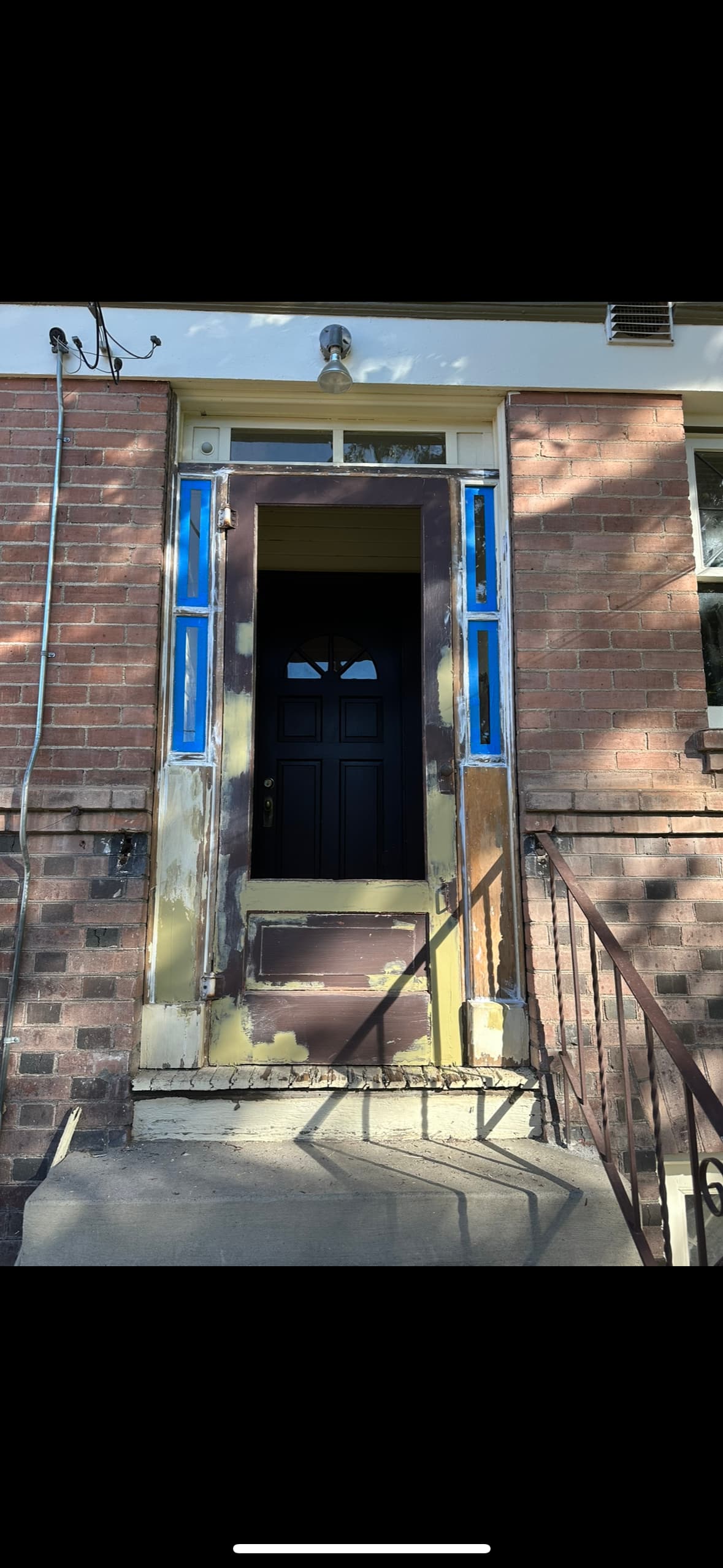 Pro Arkh prep work in progress, masked surfaces and protected floors before paint goes on